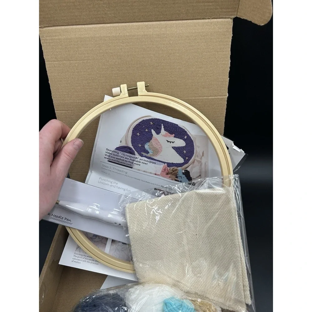 DIY Punch Needle Kit for Beginners | Cute Unicorn | 20x20cm